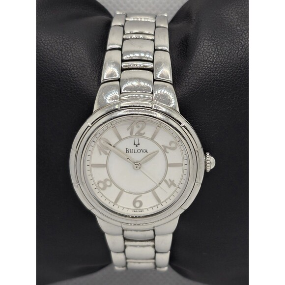 Women\'s Bulova Round MOP Dial Silver Tone Case Link Bracelet Band Watch 04 main image 5